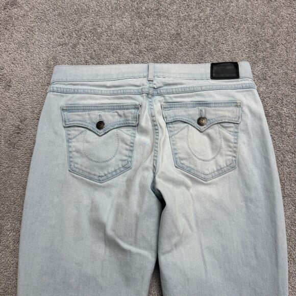True Religion Cora Mid Rise Straight Leg Denim Jeans Womens 28 Light Wash Casual - Picture 4 of 16